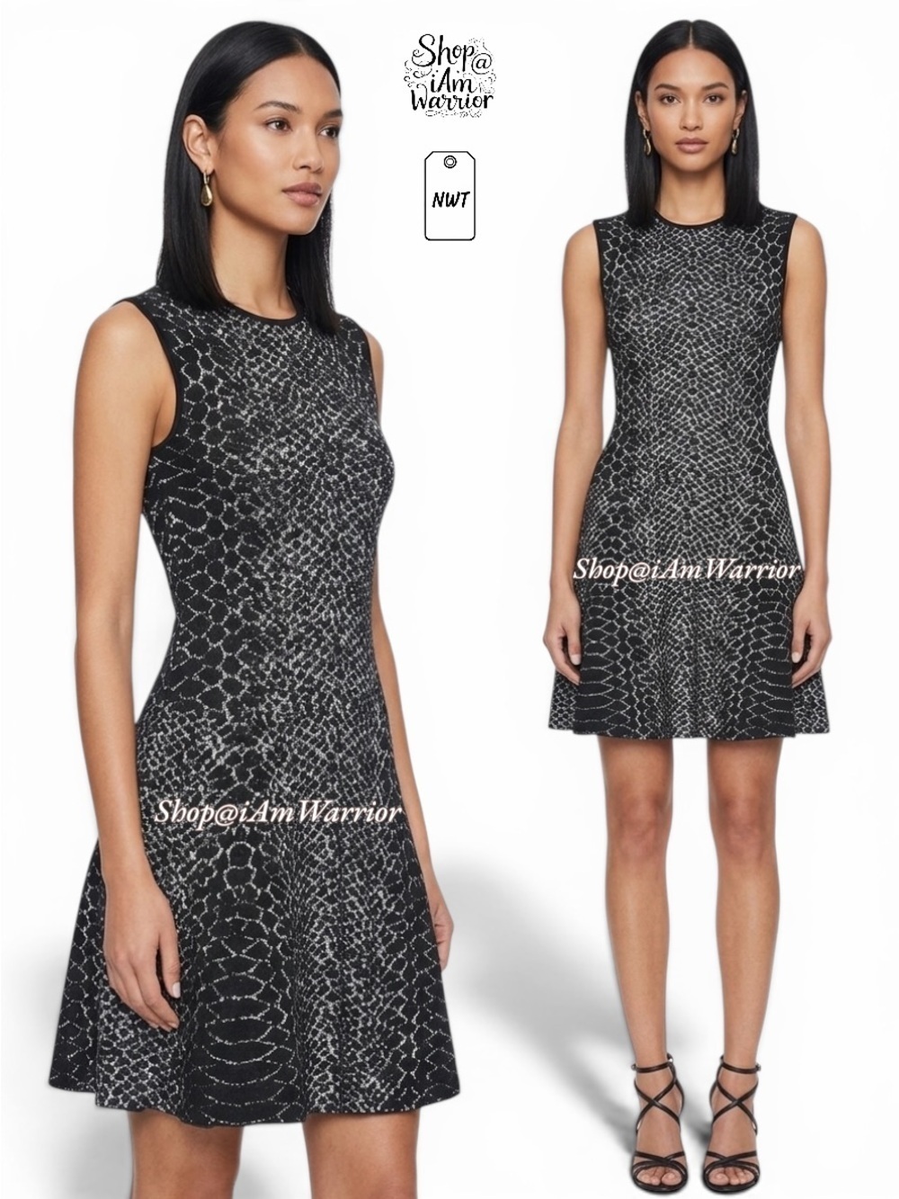 Sam Edelman NWT fit & flare snakeskin print dress *shop@iamwarrior